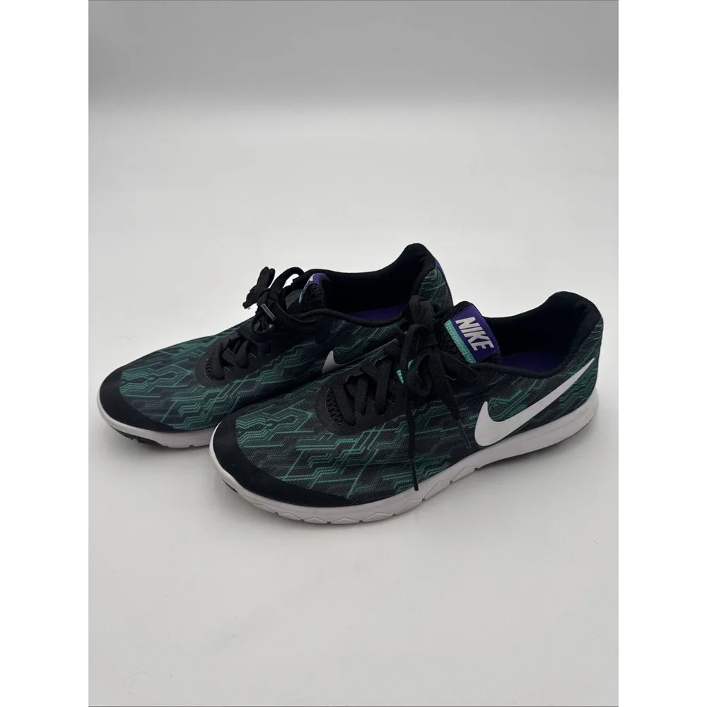 Nike Flex Experience RN 5 Women's 9.5 Running Shoes Black White Green 844673-001
